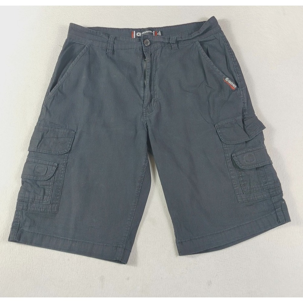 Akademiks Cargo Shorts Mens 34 Black‎ Stretch Canvas Utility Pockets Casual Y2K